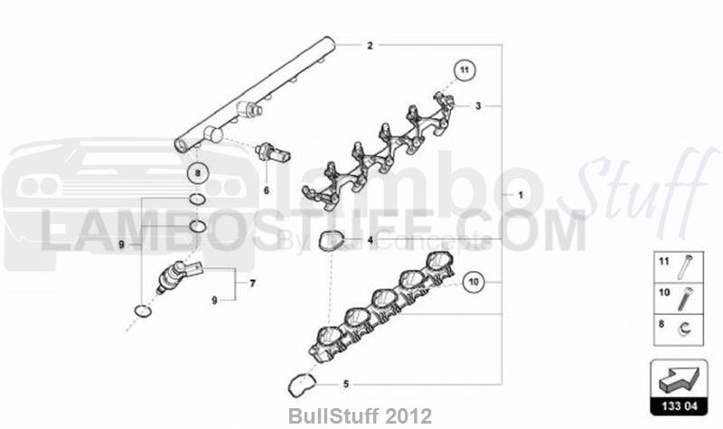 2021 Lamborghini HURACAN EVO SPYDER 2WD EUROPE INJECTION VALVE (133.04.00)